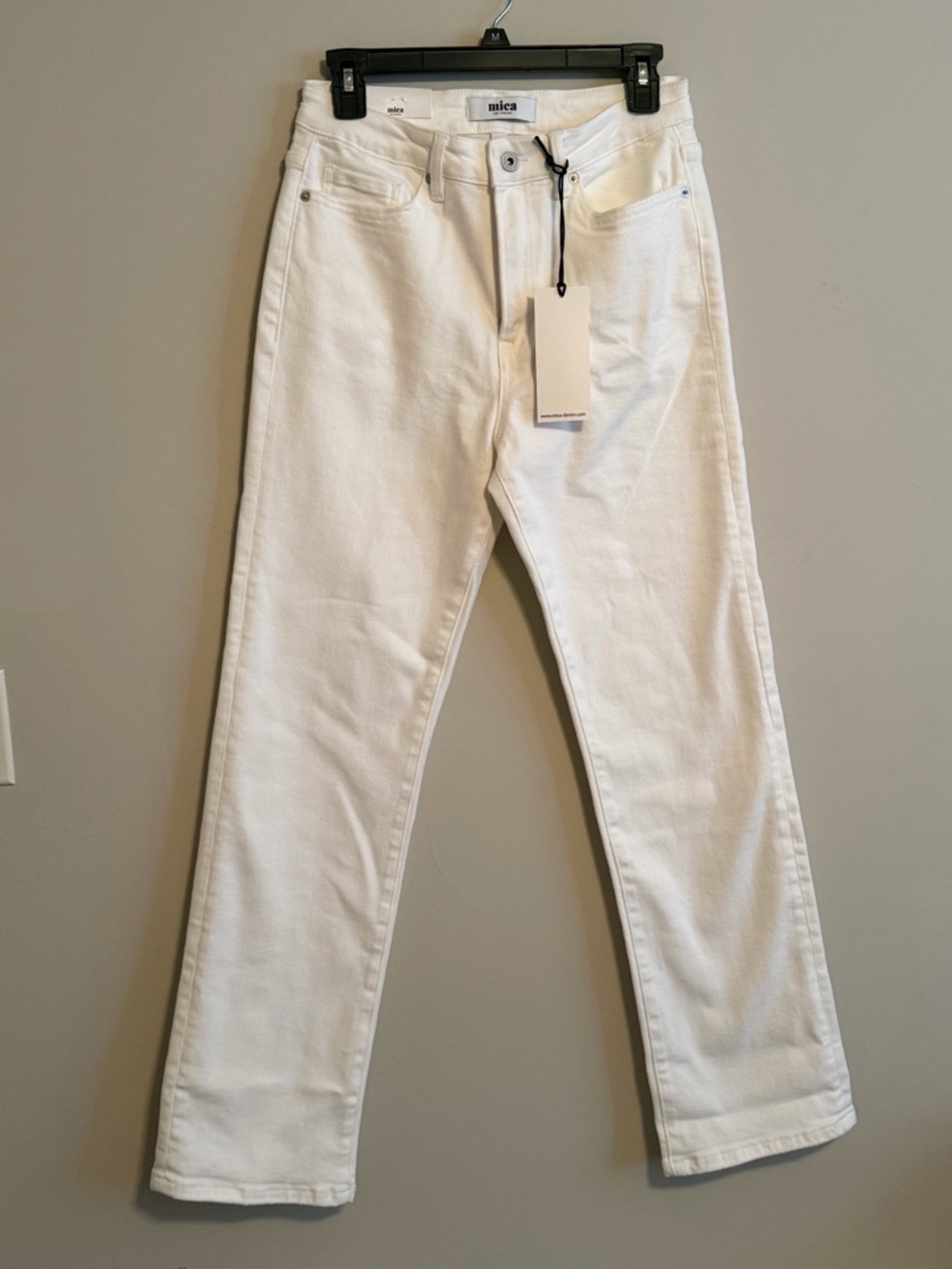 MICA white jeans. NWT straight leg fit 27 denim